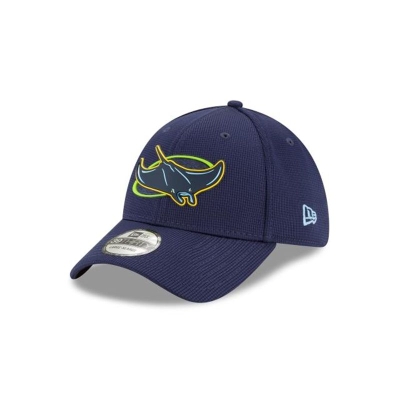 Tampa Bay Rays Gorra | New Era MLB Clubhouse Collection 39thirty Stretch Fit Cap Mexico - Azules